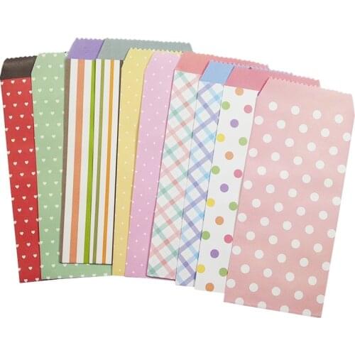 10Pcs/lot Cute Dot&Stripe Paper Envelope Kawaii Money Envelop Gift Craft Envelopes For Wedding Invitations New Years