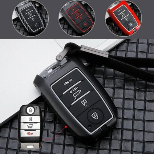 Carbon Fiber Alloy Metal Car Key Fob Case Cover for KIA K3 K5 OPTIMA SORENTO FORTE RIO Cerato Rio 5 key bag Accessories