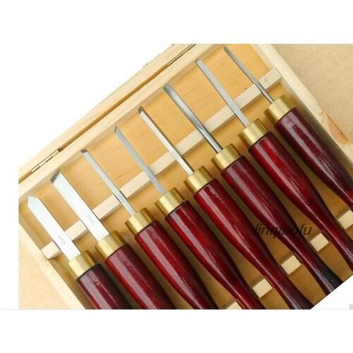 8pcs/set Mini Woodworking Turing Tool High Speed Steel Woodworking Knife Carving Chisel Tool
