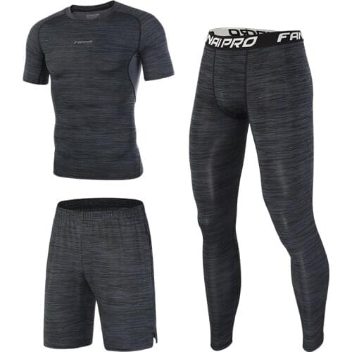 FANNAI New Compression Mens Sport Suits Quick Dry Running sets Sports Joggers Training Gym Fitness Tracksuits Running Sets
