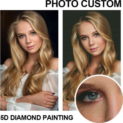Photo custom 5D DIY diamond painting mosaic cross stitch kit full square round diamond embroidery rhinestone picture home decor