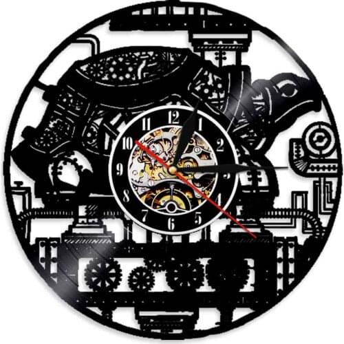Sea Turtle Vinyl Record Wall Clock Steampunk Turtle Clock Ornament Gear Cogs Decor Hanging Watch Time Clock Animal Lover Gift
