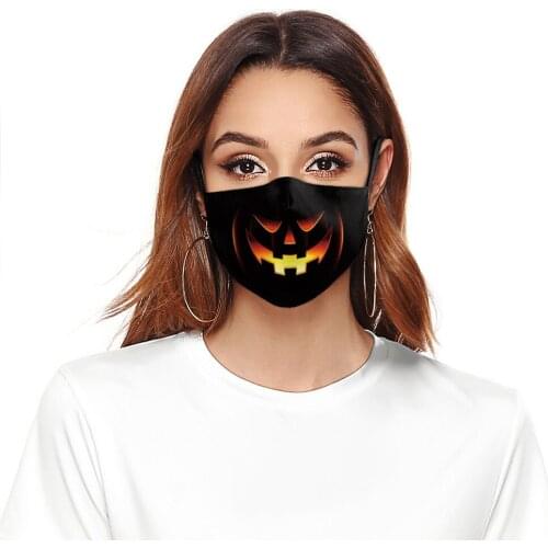 2021 New Halloween Thriller Pumpkin Mouth Masks Cospaly Womens Men Unisex Face-Protection Breathable Cycling Spots Party Mask