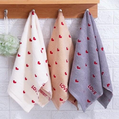 New Cotton Couple Towels Water-absorbent Soft Heart-shaped Gift for Lovers Face Towel Hand Towel Bathroom Bathroom Accessories