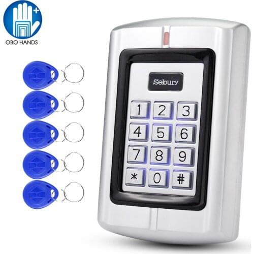 OBO Sebury RFID Metal Access Control Keypad 125KHz Standalone Access Controller with EM4100 Keychains for Home Door Lock System
