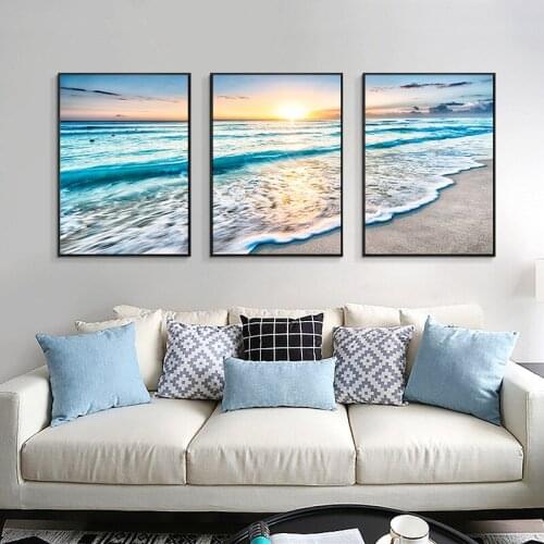 Charming Modern Minimalism Beach Sunset Landscape Decoration Canvas Art Print Poster Living Room Bedroom Restaurant Picture Wall