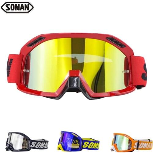 SOMAN Motocross Goggles Off Road Goggle Glasses Dustproof Dirt Bike Gafas Cross Country Lunette Moto Downhill Motorcycle Glasses