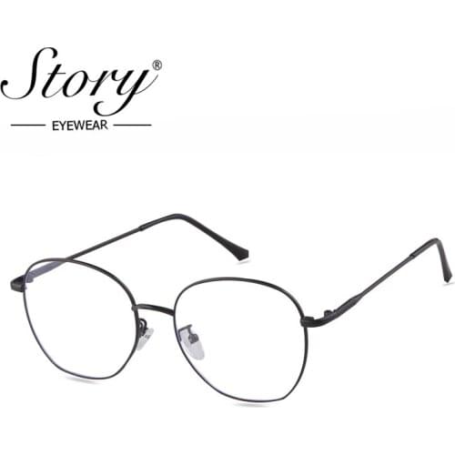 STORY retro round glasses women men 2019 luxury brand designer vintage anti-blue unisex optical full frame myopia eyewear S9809T