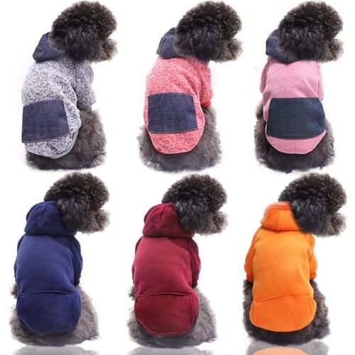 Solid Color Pet Dog Fleece Sweater Warm Dog Clothes Hoodie For Small Dogs Clothing Puppy Outfit Hoodies Soft Puppy Costume