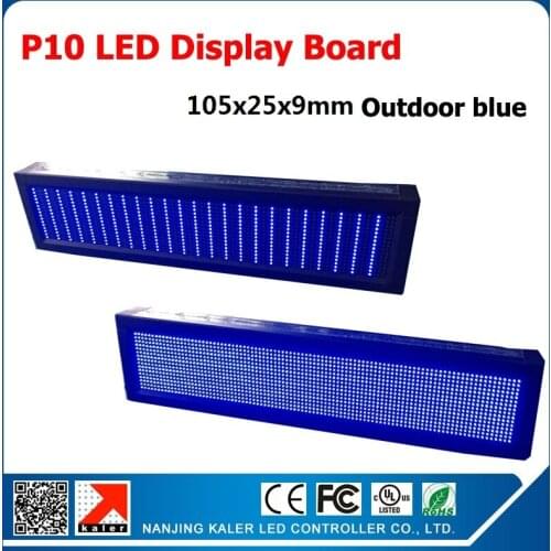 P10 Outdoor DIP / SMD 16X96cm 4scan Blue Led 105x25x9cm Scrolling Text Signboard Display Screen