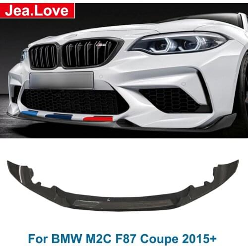 F87 MP Style Real Carbon Fiber Front Lip Shovel Bumper Diffuser For BMW M2C F87 Coupe 2015+ Car Styling Modification Part