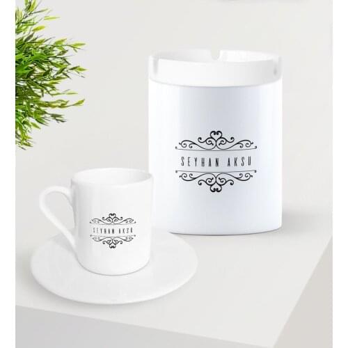 Personalized Is Turkish coffee Cup and Ceramic Ashtray Seti-9
