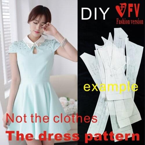 Dresses Sewing Pattern Template Cutting drawing Clothing DIY ((Not selling clothes)) BLQ- 197