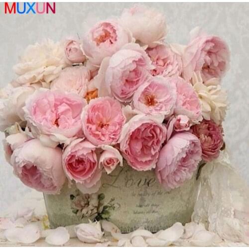 Full 5D Daimond Painting Cross Stitch Flowers Peony 3D Diamond Mosaic Kit Full Rhinestone Love Picture Embroidery Diamant Rp729