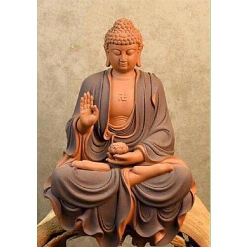 Religious Big Buddha Printed Fabric 11CT Cross-Stitch DIY Embroidery Complete Kit DMC Threads Handmade Handicraft Package