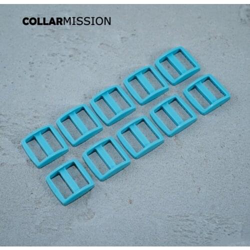 Retailing beautiful shape colorful plastic slider Tri-Glid for DIY dog collar accessory 25mm lake blue RZK25SJ11