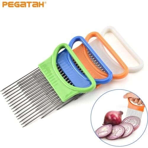 Stainless Steel Onion Handheld Simple Slicer Fruit Vegetable Cutter Potato Kitchen Tool Bar Accessories