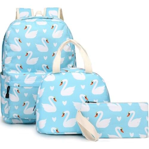 School Bag 3pcs/Set for Teenager Girls Cute Student Kids Bookbag Primary Children Schoolbags Printing Satchel Backpack Mochila