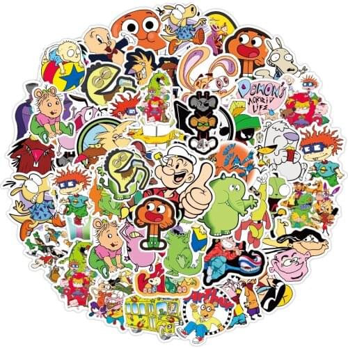 10/30/50Pcs/Set Mixed Classic Cartoon Anime Stickers Skateboard Laptop Guitar Suitcase Car Graffiti Sticker Decal Kid Toy Gift