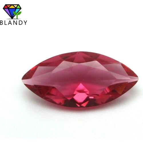 Free Shipping 5A Quality 1.5x3~8x16mm Marquise Shape Rose Red Glass Gem stone Glass Beads Synthetic Gems For Jewelry