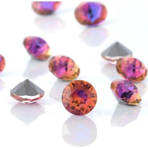 50pcs Pointback Strass Glue On Nails Glass Rhinestones High Quality Crystal 8mm Round Shape Rhinestones DIY Clothing Accessories