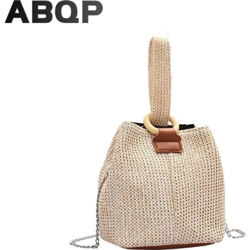 Beach Bags For Girls 2021 New Designed Cross Body Straw Bags For Women Summer Female Bucket Shoulder Bags