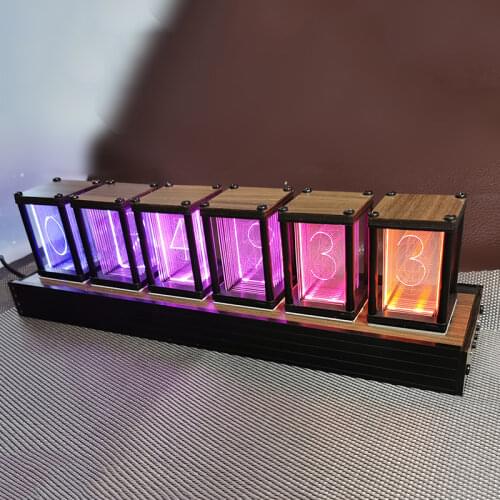 Led Nixie Tube Clock Retro RGB Luxury Silent Table Clock Metal DIY Desktop Creative Table Digital Watch Decoration Gift Ideas