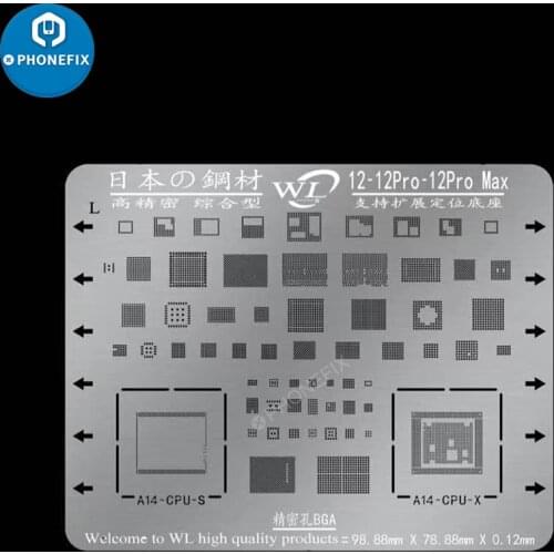 WL BGA Reballing Stencil for iPhone 5/6/6P/6S/6SP/7/7P/8/8P/X/XR/XS/XS Max/11/11Pro/11Pro Max IC Chips NAND CPU Soldering Net