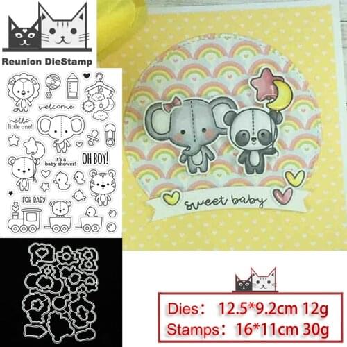 Reunion Lion and Elephant Metal Cutting Dies and Stamps Stencil for DIY Scrapbooking Photo Album Embossing Decorative Paper Card