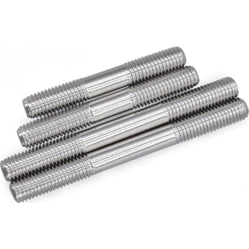 1-10pcs GB901 M3 M4 Bolts teeth 304 stainless steel screws double-headed screw rods studs