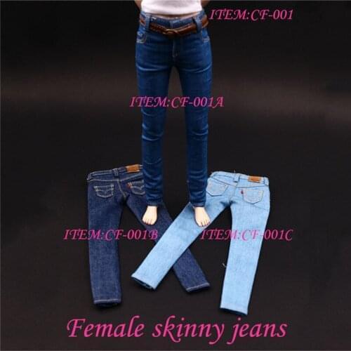 1/6 Scale Female Figure Clothes Womens skinny jeans CF001 A/B/C for 12 Inch PH Doll Jiaoudol Action Figure Accessories