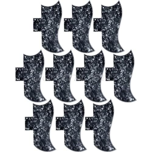 10Pcs Black Pearl 3Ply 5hole Pickguard Scratch Plate For Electric Guitar Replacement
