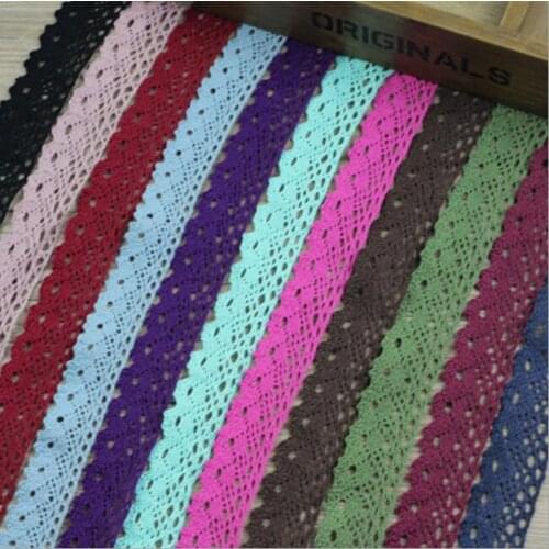 15305 5Y 2.8cm Candy color Knitting Wedding Embroidered Diy Handmade Patchwork Polyester Cotton Lace TRIM Ribbon Sewing Supplie