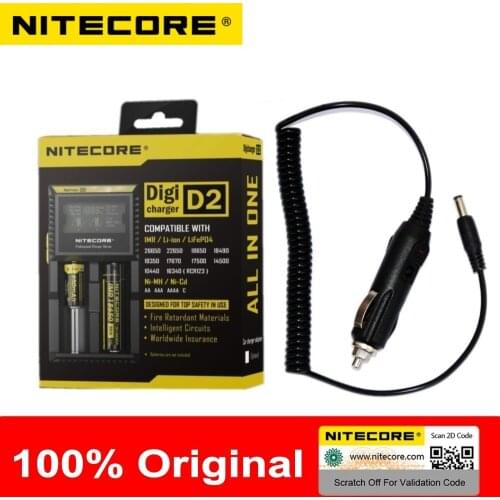 2017 NITRCORE 100% Original D2 Digcharger Battery Charger LCD Display Charger for 26650 18650 18350 16340 14500 10440