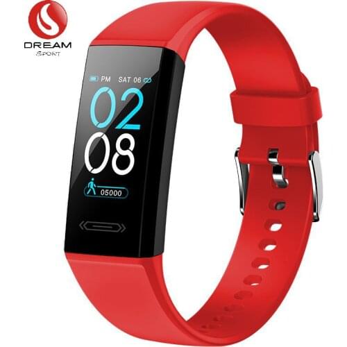 2020 Smart Bracelet Color Screen Fitness Tracker Bluetooth Sport Waterproof Heart Rate Thermometer Smartwrist Man DB201 Red