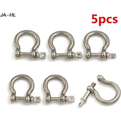 5Pcs M4 Silver 304 Stainless Steel Rustproof Screw Pin Anchor Bow Shackle Clevis European Style
