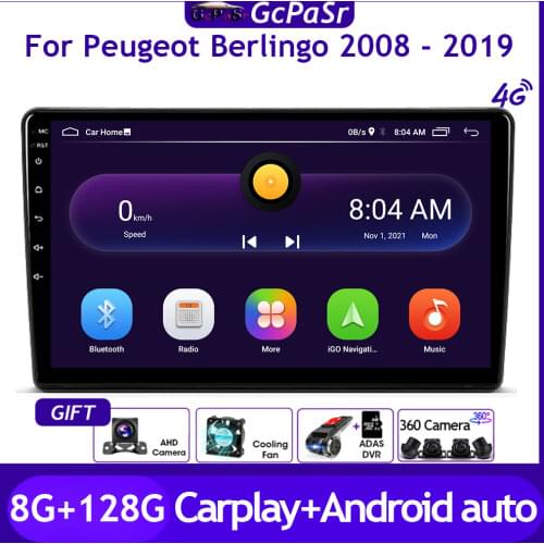 Touchscreen Car AutoRadio Multimedia Video Player For Citroen Berlingo For Peugeot Partner 2008 - 2019 Android 11 Navigation GPS