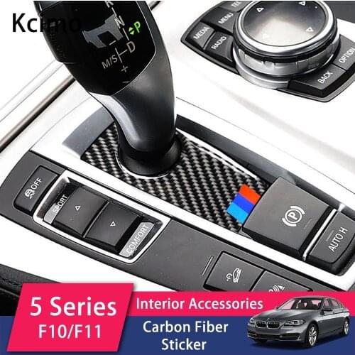 Car Accessaries Carbon Fiber Gear Shift Knob Cover M Style Car Stickers And Decals For BMW F10 F07 F25 F26 X3 X4 5GT 5 Series