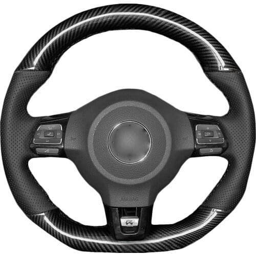Yuji-Hong Car Steering Wheel Covers Case for VW Golf 6 GTI MK6 VW Polo GTI Scirocco R Passat CC R-Line 2010 Artificial Leather