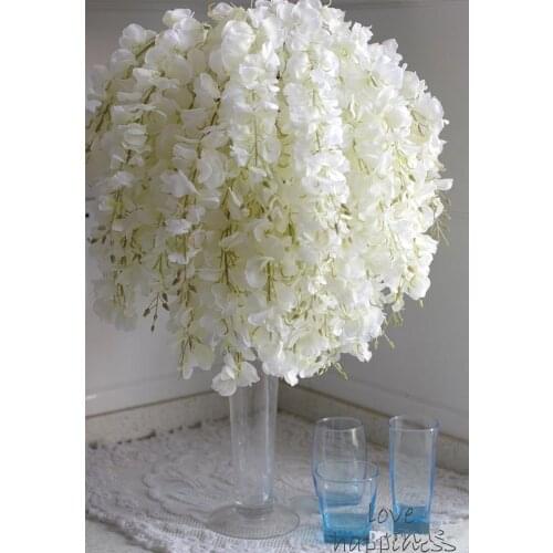 DIY Artificial White Wisteria Silk Flower For Home Party Garden Floral Decoration Living Room wedding Centerpieces Table Decor