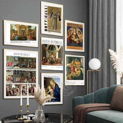 Europe Sandro Botticelli Exhibition Museum Prints Poster, Botticelli Adoration Of The Maji Art Prints, Vintage Home Wall Decor