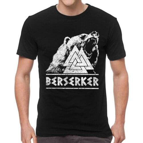 Odins Special Warrior Bear T-shirt Men Streetwear T Shirt Short Sleeve 100% Cotton Viking forces Berserker Tshirt Tee Tops