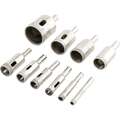 Electroplated Drill Bits 10 Pcs 3mm-18mm Tool For Diamond Glass Drilling Hole Saws Drill Bit For Glass Ceramic Marble
