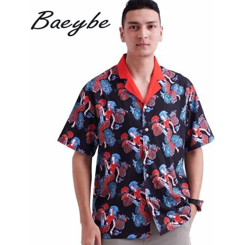 Summer Beach Man Hawaiian Shirts Couples Matching Casual Clothing Printed Button Up Turn-Down Collar Short Sleeve Aloha Shirt
