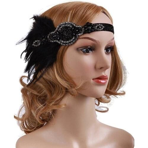 20s Headpiece Vintage 1920s Headband Drop Tassel Flapper Great Gatsby