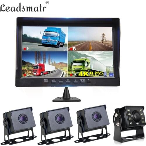 4K H2.65 Truck Camera System 360 Degree 10.1'' 1296x1080P Surround View DVR with 4 Cameras DVR Recorder For Vehicle Truck Bus