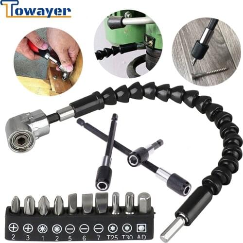 105 Degree Screwdriver Set Adjustable Right Angle Driver Screwdriver Tools Set 1/4 Hex Shank For Power Drill Hand Tools Sets