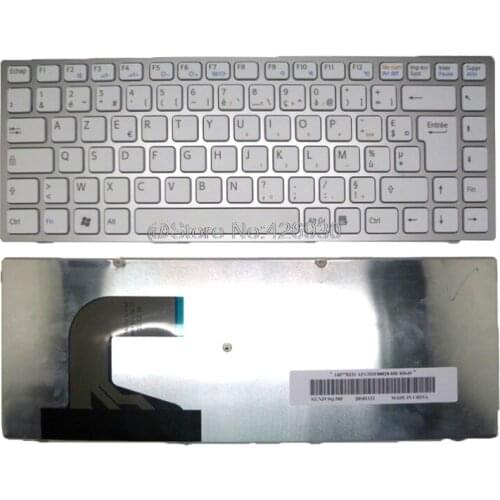 Laptop FR Keyboard For SONY For VAIO VPC-S VPCS VPCS1 9Z.N3VSQ.50F 148778231 AEGD3F00020 French FR white with silver frame new