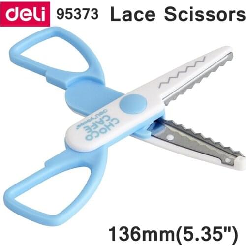 Deli 95373 Student Scissors Lace scissors 136mm(5.35') stainless scissors retail packing Cartoon