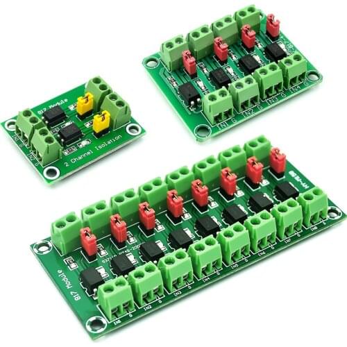 10PCS PC817 2 4 8 Channel Optocoupler Isolation Board Voltage Converter Adapter 3.6-30V Driver Photoelectric Isolated Module